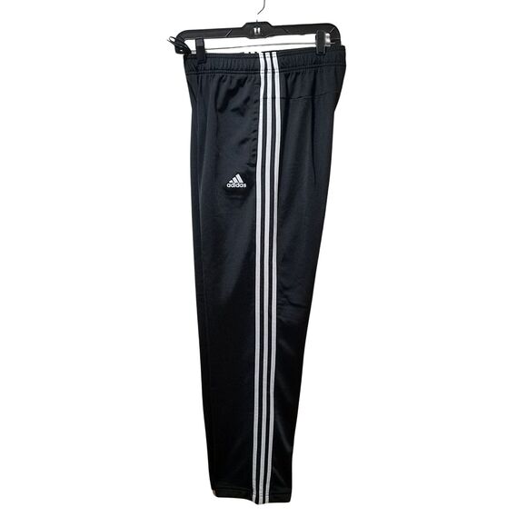 Adidas Track Pants Men's Small 26x32 Black 3-Stripes Open Hem H46110 - Picture 3 of 10